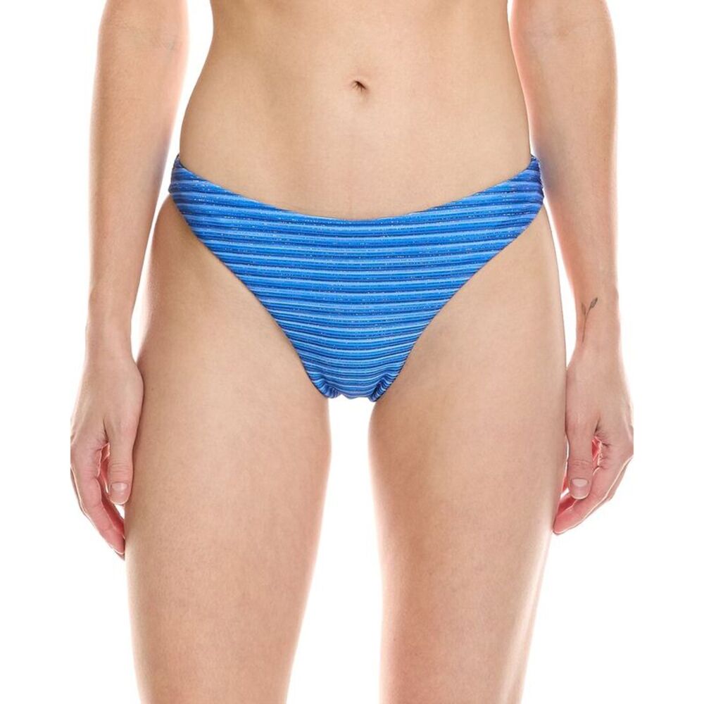Milly Womens  Margot Striped Bikini Bottom, Blue